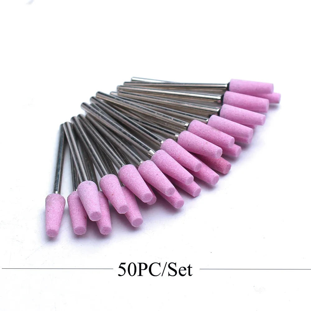 Description Picture 5 of item50pcs/Set Corundum Nail Drill Bit Milling Cutters Rotary Ceramic Stone Bur Electric Drills Bits For Manicure Pedicure Machine