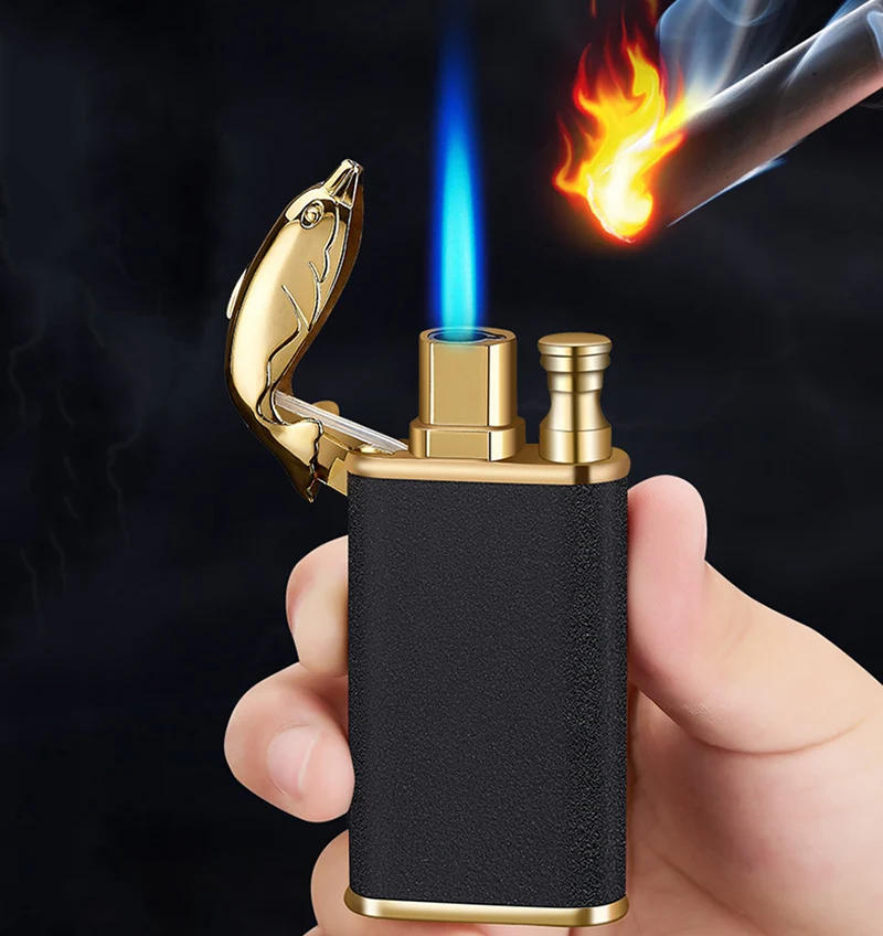 Description Picture 6 of itemVIP Dropshipping Creative Dragon Double Fire Lighter Jet Flame Open Fire Windproof Inflatable Crocodile Lighter Men's Gift