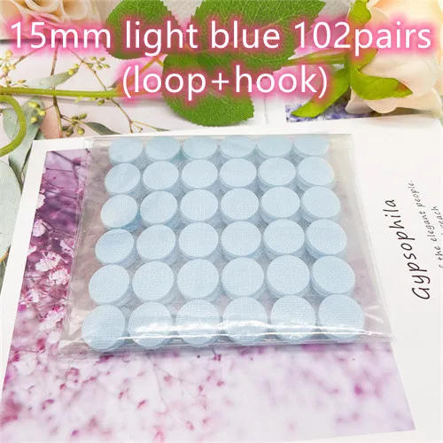 Description Picture 4 of item102Pairs 15mm Color Adhesive Fastener Tape Dots Hooks And Loops Magic Sticker Round Strong  Self Adhesive Dual Lock Tape