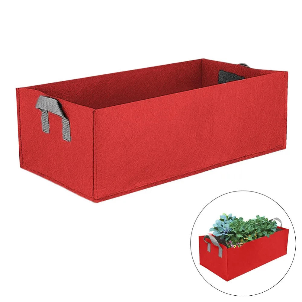 Description Picture 5 of item1pcs Fabric Raised Garden Bed Square Felt  Flower Grow Bag Vegetable Planter Pot with Handles Planting