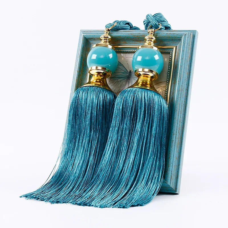 Description Picture 5 of item1 Pair Curtain Tie Backs with Tassel Traditional Chinese Tieback Curtain Decorative Accessories