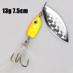1pcs Spoon Fishing Lure Metal Rotating Sequin Hard Bait 6.6g 11.6g 13g treble Hooks Artificial Wobblers Bass fishing tackle