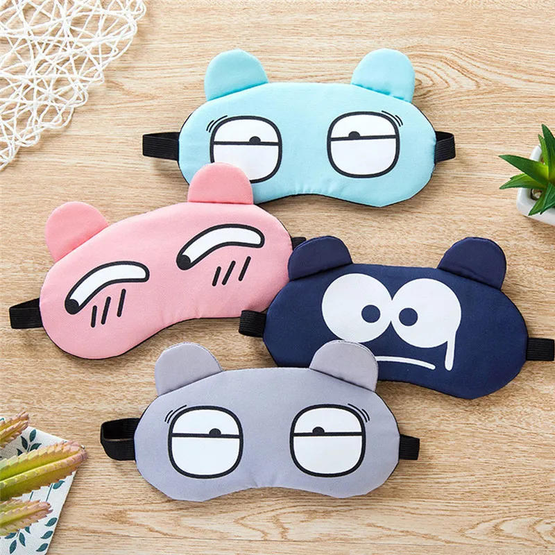Description Picture 4 of item1Pc Cotton Cartoon Face Sleep Eye Mask Cute Funny Eye Cover Sleeping Mask Travel Rest Eye Band Kids Eye shade Patch Blindfold