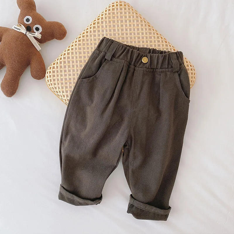 Description Picture 4 of itemMILANCEL 2024 Spring Autumn Solid Kids Boys Straight Pants Fashion Children Clothing Trousers Brief Jeans for 1-6 Years