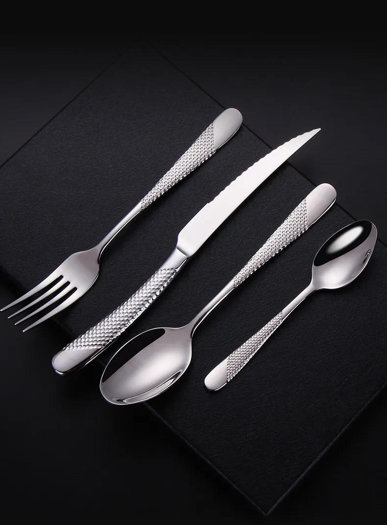 Description Picture 5 of itemKitchen Tableware Cutlery Set Silver Cutlery Set Stainless Steel Luxury Dinnerware Fork Spoon Knife Western Dinner Set Gold