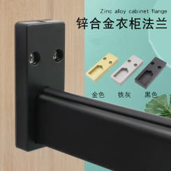 2PC Zine alloy Flange Seat Round Tube Support End Bracket Closet Hanging Rail Rod Holder for Wardrobe Curtain Furniture Hardware