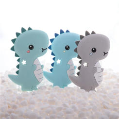 Food Grade 10pcs Stegosaurus Silicone Dinosaur Baby Teethers Dragon BPA Free Infant Products Newborn Pacifier Chain DIY Toys
