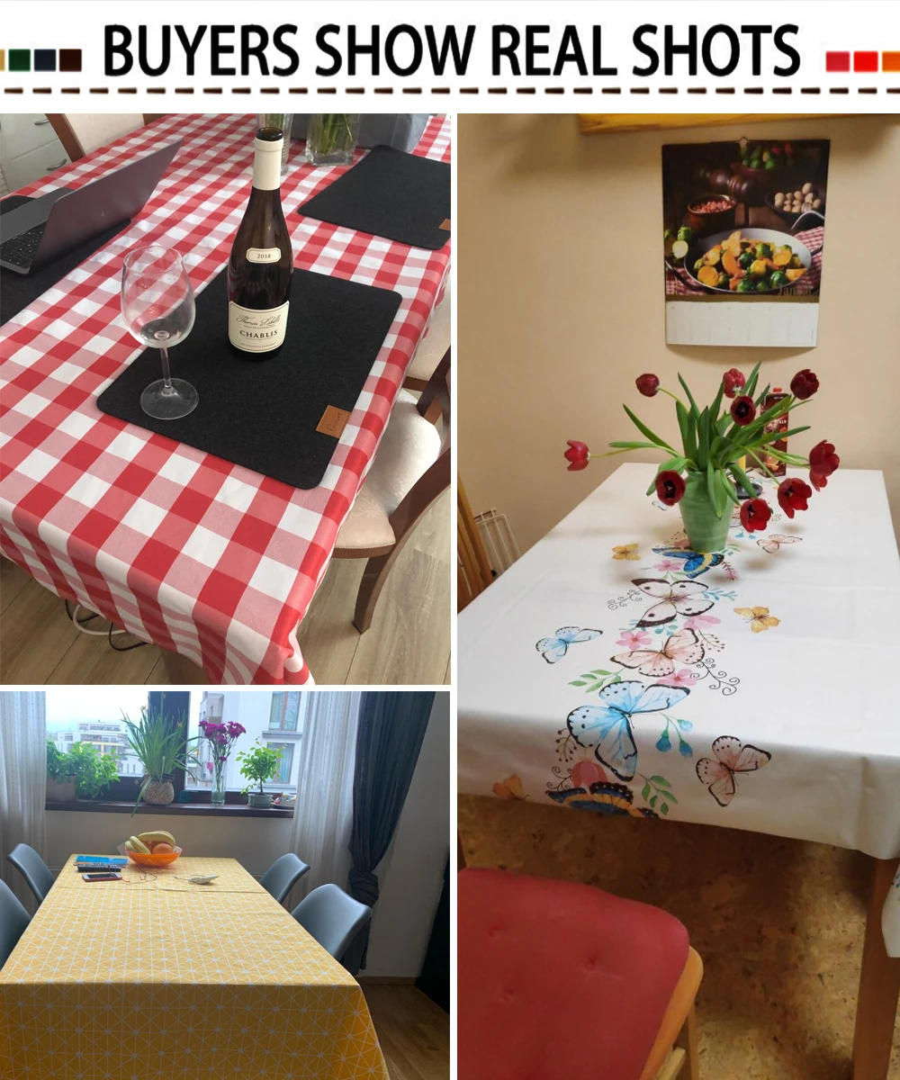 Description Picture 2 of itemPeony Flower Living Room Tablecloth Home Dining Table Kitchen Decoration Antifouling Tablecloth Rectangular Printing Table Mat
