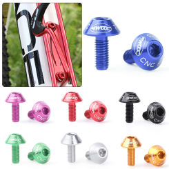2 PCs Durable Aluminum Alloy M5*12mm Screw Bicycle Water Bottle Cage Holder Screw Bolts for the Bicycle Cycling Accessories