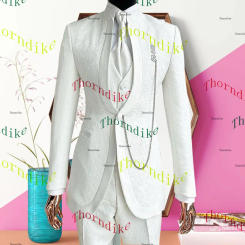 Thorndike Costumes Hommes Formal Men Suits Tailor-Made Wedding Tuxedo 3 Pieces Green Blazer Vest Pant Groomsman Party Groom Suit