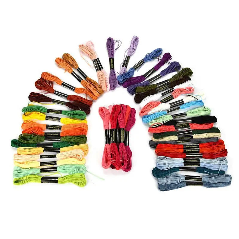 Description Picture 4 of item50/100/150/200/447Pcs Multicolor Embroidery Thread Cross Stitch Floss Threads Cotton Sewing Skeins Skein Kit DIY Sewing Tool