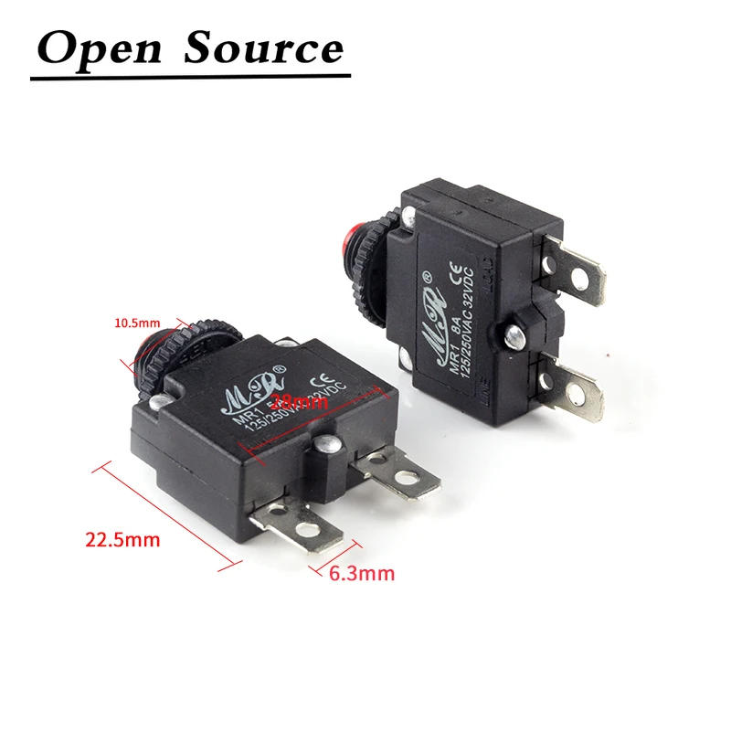 Description Picture 2 of item5Pcs Circuit Breaker Overload Protector Switch Fuse 2A 3A 5A 6A 7A 8A 10A 15A 20A