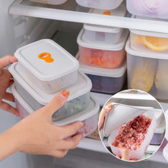 Refrigerator Sealed Fresh-Keeping Box Fruit Meat Freezing Organizer Cans Kitchen Plastic Food Storage Case Container Lunch Box