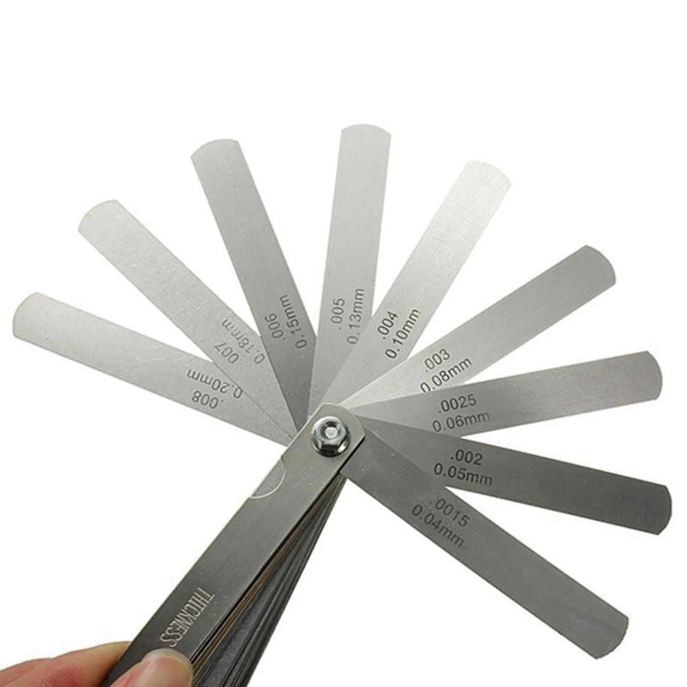 Description Picture 6 of item32 Blades Metric Thickness Gage Set Tappet Valve Feeler Gauge Gauges /METRIC With Brass Measuring Range 0.04mm - 0.88mm
