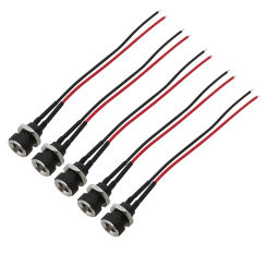 5/10Pcs DC Power Connector 5.5 x 2.1mm Female Jack Socket Panel Mount Adapter Connectors with 20AWG Electronic Wires Cable