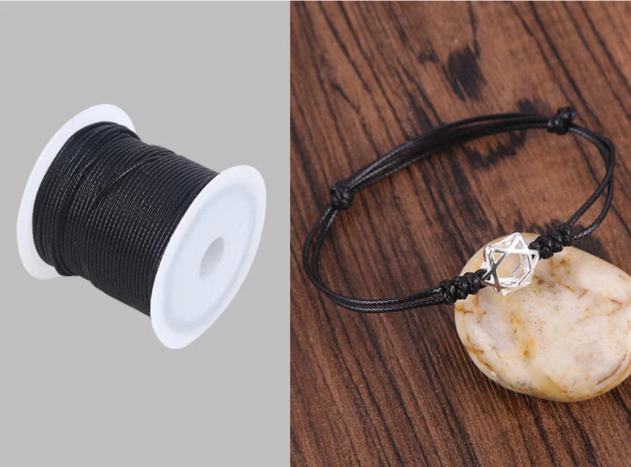 Description Picture 4 of item0.5mm 0.8mm 1mm 1.5mm 2mm Silver Grey Waxed Cotton Cord Rope Waxed Thread Cord String Strap Necklace Rope For Jewelry Making