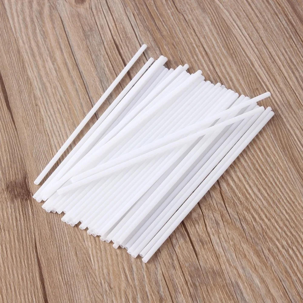 Description Picture 4 of item50/100Pcs/set Plastic Lollipop Stick Safe White Cake Pop Sucker Sticks For Chocolate Sugar Candy Lollypop DIY Mold Bakeware Tool