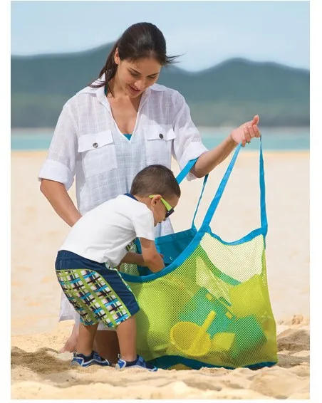 Description Picture 4 of itemOutdoor Beach Mesh Bag Children Sand Away Foldable Protable Kids Beach Toys Clothes Bags Toy Storage Sundries Organizers Bag