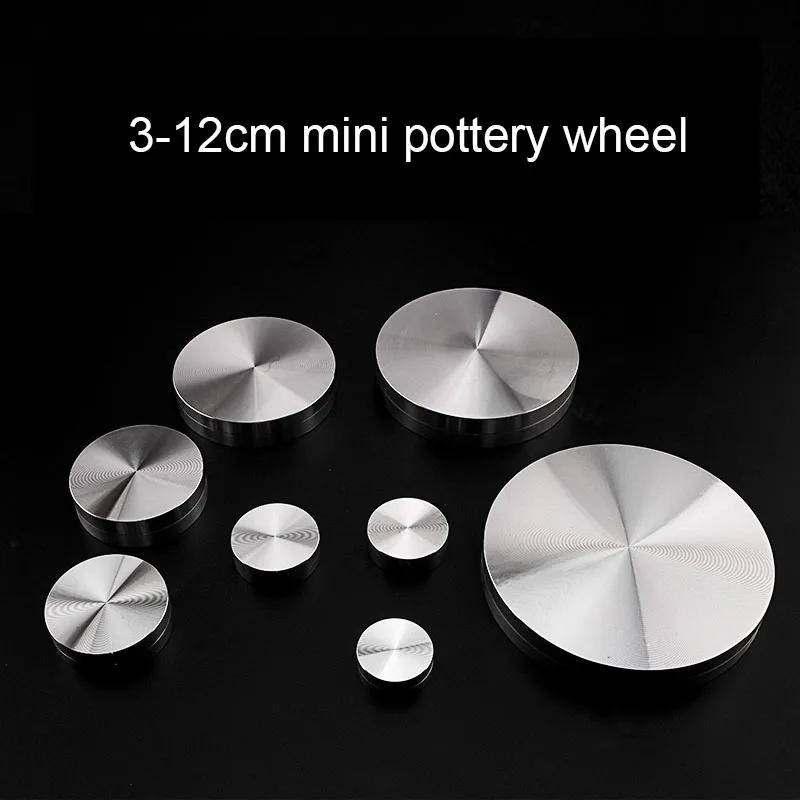 Description Picture 2 of item3-4.5cm Mini Metal Pottery Wheel Pottery Trimming Spinner Sculpture Stand Rotary Spinning Clay Ceramic Disc Clay Throwing Tools