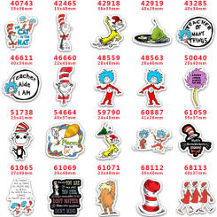 10 Pcs Dr.Seuss Resin Flatback for Hair Bows Planar Resin Crafts Custom Resin for DIY Phone Decorations PR42918