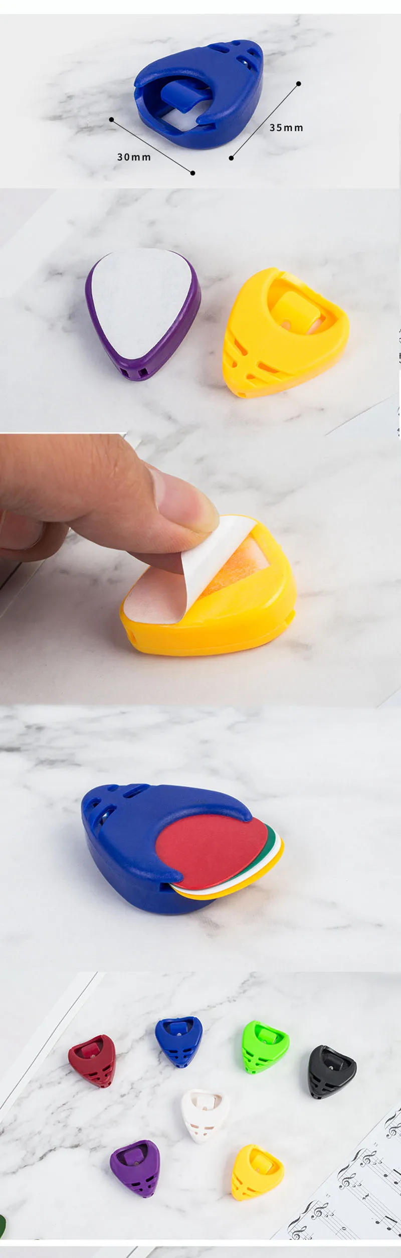 Description Picture 2 of item10PCS Guitar Picks Box Durable Plastic Plectrum Case Celluloid Mediator Holders Bass Acoustic Guitar Electric Guitar Accessories