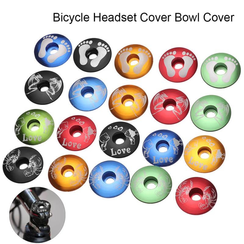 Description Picture 5 of itemColorful Aluminum Alloy Top Bicycle Stem Cap Bike Fixed Gear Ultra-ligh Headset Parts Bike Front Lid Bowl Bicycle Power Covers