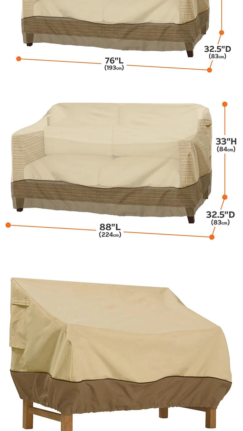 Description Picture 5 of itemOutdoor Multi-Chair Dust Cover Waterproof Sunscreen Balcony Sofa Dust Cover