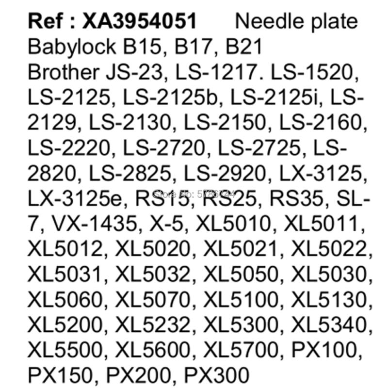 Description Picture 6 of itemNeedle plate #XA3954051 for Babylock B15,B17,B21,BL37,Brother JS,LS,LX,PX,RS,VX,XL Series Household sewing machine
