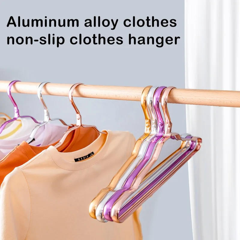 Description Picture 3 of itemAluminium Alloy Clothes Hangers 10pcs Coat Hangers Anti-slip Seamless Metal Drying Rack Wardrobe Organizer Clothing Storage Rack