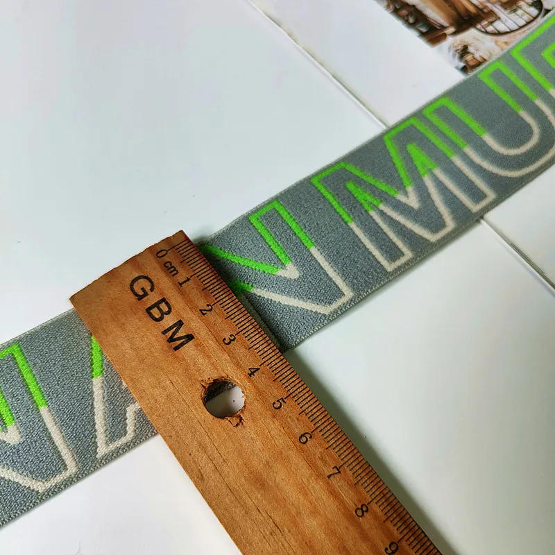 Description Picture 6 of item1 Yard Jacquard Color Matching Elastic Band 20-40mm Letter Pattern Rubber Elastic Webbing Children's Clothing Sewing Accessories