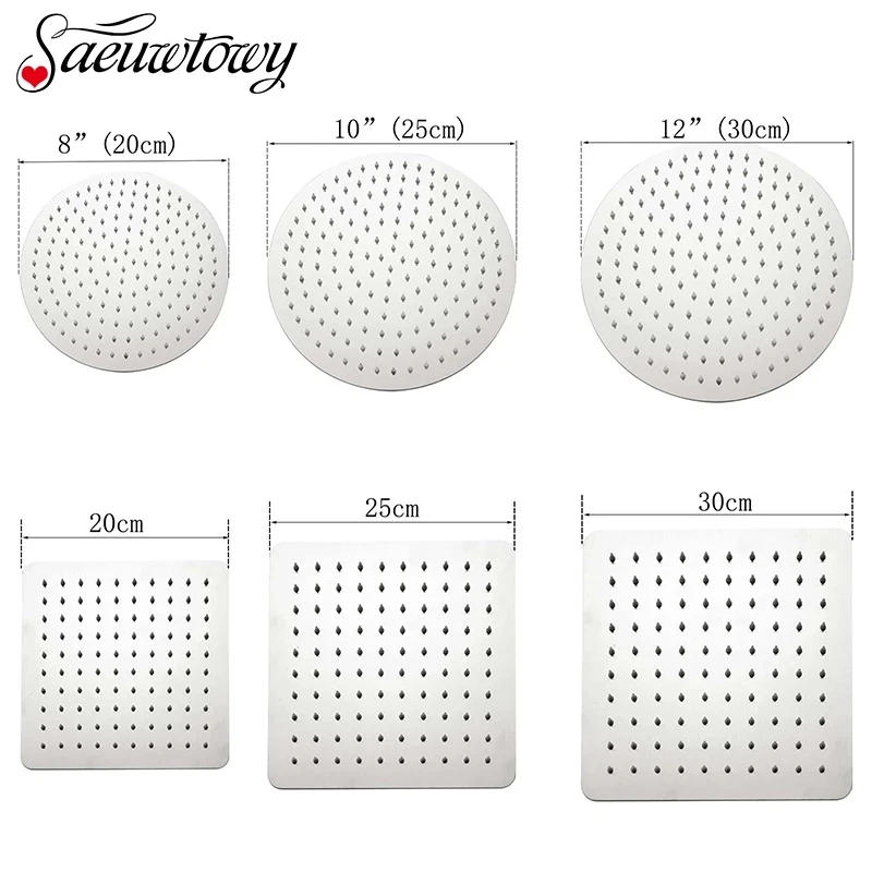 Description Picture 2 of itemBrushed Nickel Stainless Steel Square Rainfall Shower Head Top Sprayer High Pressure Round & Square Ultra-Thin Showerheads