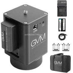 GVM Motorized Pan Head Timelapse Camera Slider Professional Tripod Stabilizer for Camera Camcorders Ballhead Photobooth 360 Tilt