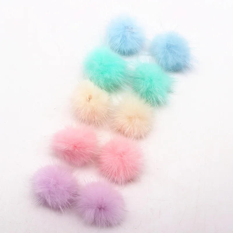 Description Picture 5 of item3cm Fur Pompom Mink Pom Poms Colors Soft mink Pompon DIY Material Earrings Accessories Decor Clothing Hats Supplies 10pcs