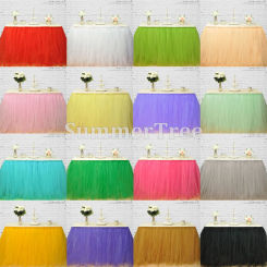 1 Meter x 80cm Tulle Table Skirt Wonderland Table Tutu Skirting Wedding Birthday Baby Shower Party Decoration