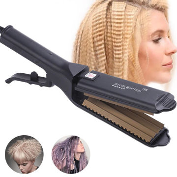 Professional Big Corrugated Hair Curler Curling Iron Electric Corrugation Plate Crimper Corn Plate Fluffy Hair Styling Tools