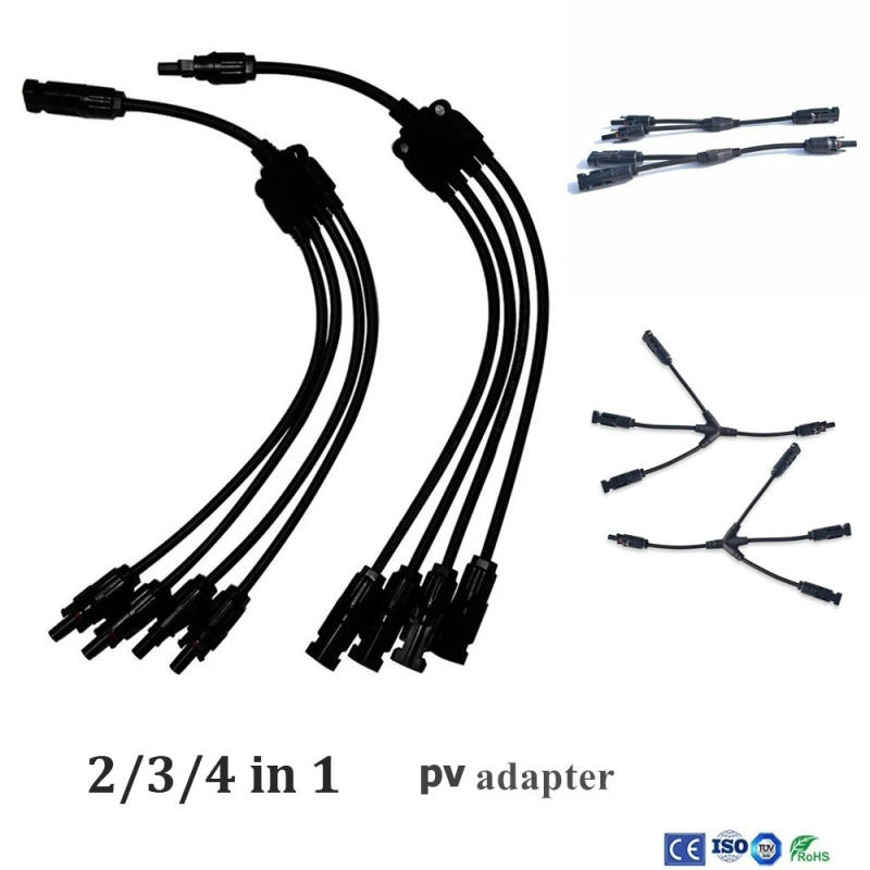 Description Picture 2 of itemPV connector Y type parallel connection solar panel system waterprrof connector Branch Two pieces Solar Cell Connect Plug