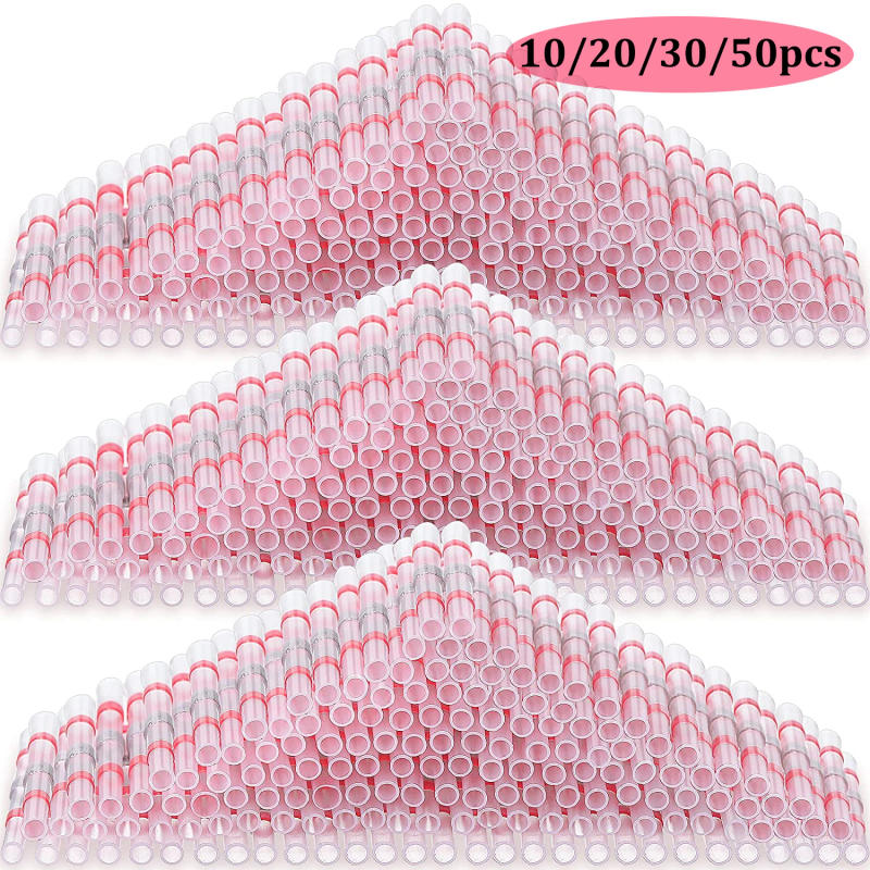 Description Picture 2 of item50/30/20/10pc Heat Shrinkable Wire Connector SST21 Waterproof Sleeve AWG22-18 Butt Electrical Splice Tinned Solder Seal Terminal