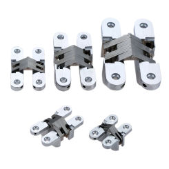 2pcs Door Hinges 304 Stainless Steel Hidden Invisible Concealed Folding Heavy Duty Kitchen/Garage Gate Hardware W/screw Fitting