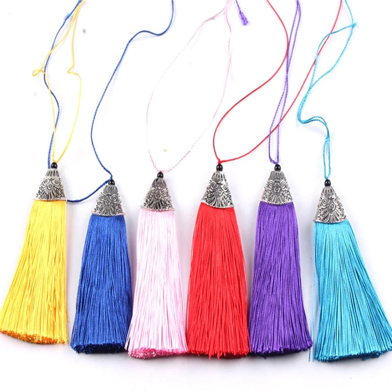 Description Picture 4 of item5/10Pcs 8CM Hanging Rope Silk Tassels Fringe Sewing Bang Tassel Trim Key Tassels for DIY Embellish Curtain Access