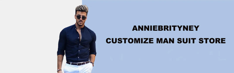 Description Picture 2 of itemANNIEBRITNEY Grey 2 Piece Slim Fit Men Business Suit Tailor Made Groom Wedding Tuxedo 2 Piece Prom Wedding Business Men Suit Set