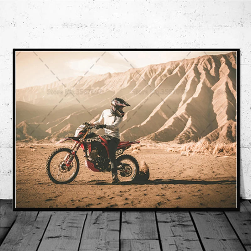 Description Picture 5 of itemFreestyle Moto Cross Racing Poster Motocross Canvas Painting Posters and Prints Wall Art for Living Room Home Decor No Frame