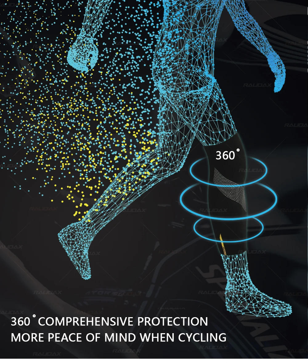 Description Picture 2 of itemRaudax-Knee Warmer for Cycling, Black Leg Warmer, Protection,Breathable Arm Warmer, Running and Racing,MTB Bike Sleeves,202 Team