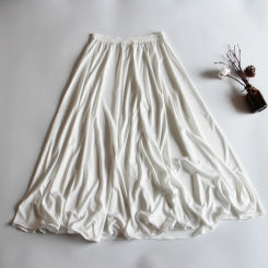 Hanfu long petticoat underskirt women plus size inner base skirt milk silk safety skirt summer half slip dress A line 3m big hem