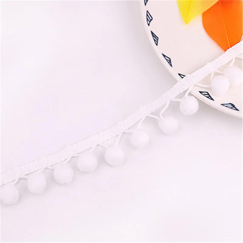 Description Picture 5 of item12mm Pompom Trim Pom Pom Bobble Braid Tassel Ball Fringe Ribbon Lace Fabric DIY Material Crafts Sewing Accessories 5yards/lot