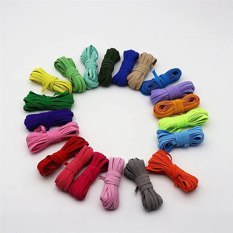 Description Picture 2 of item3mm 6mm Elastic Rope Rubber Band Webbing Color Flat High Elastic Belt Belt Lace Decoration Belt Clothing Accessories 5 M 10M