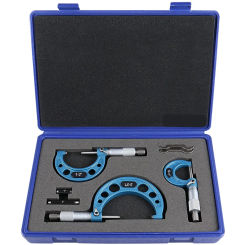 3Pcs Micrometer Set Bearing Steel High Accuracy Outside Diameter Wrench Measurement Tool 0 -75mm/0-3" Measurement Tool