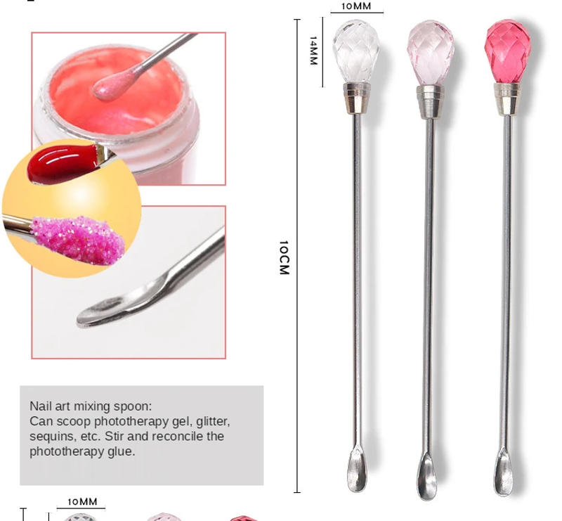 Description Picture 5 of item1pc Stirring Rod Stick Needle Mixing Nail Polish Spoon Tools Acrylic UV Gel Nail Glue Rhinestone Picker Nail Art Dotting Drill
