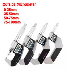 0.001mm Digital Outside Micrometer 0-25mm 25-50mm 50-75mm 75-100mm Electronic Micrometer Caliper Gauge Meter Micrometer Carbide