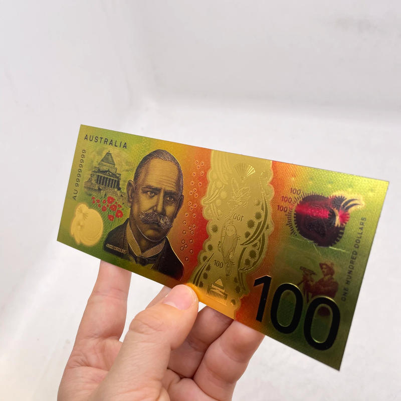 Description Picture 2 of item1 pc New Australia 100 Dollar Gold Banknote for Souvenir Home Decoration Drop Shipping