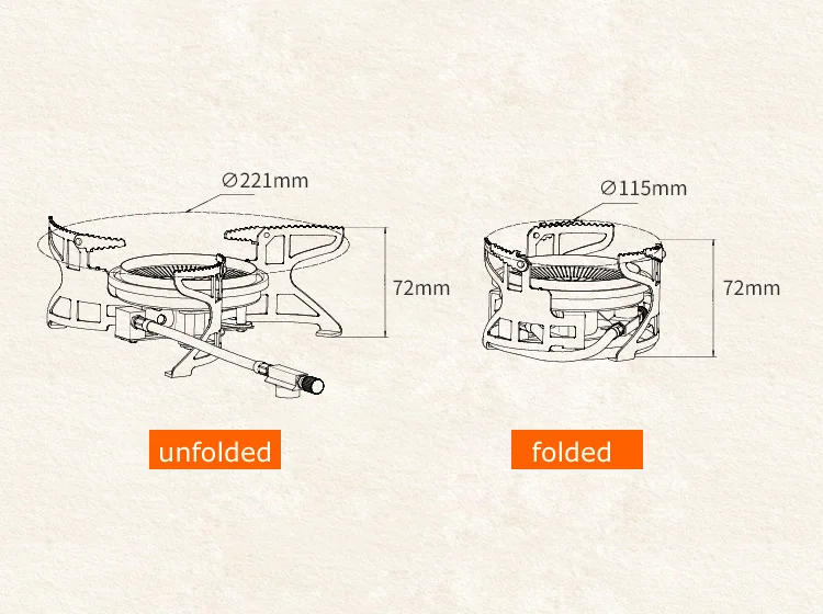 Description Picture 6 of itemBulin Outdoor Gas Stove Folding Cooking Furnace Camp Cookware Split Gas Furnace Stove for Camping Hiking Picnic with Pot